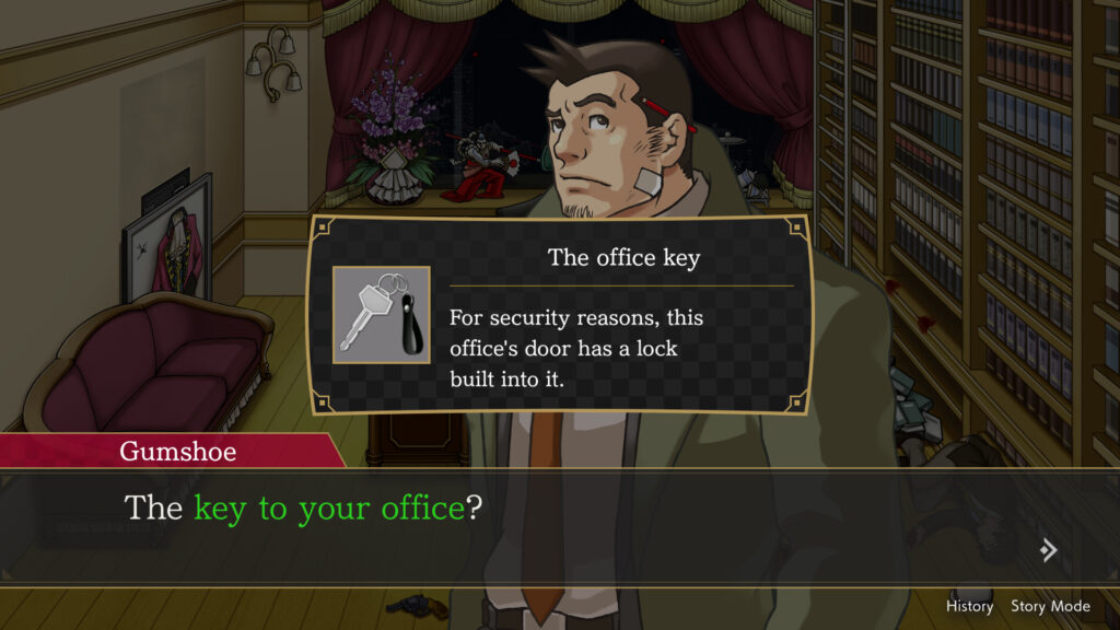 Finding evidence in Ace Attorney Investigations