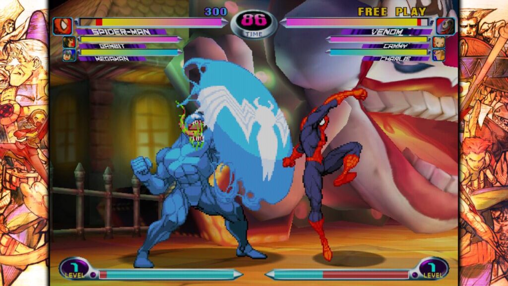 Spider-Man Vs Venom in Marvel Vs Capcom: New Age of Heroes