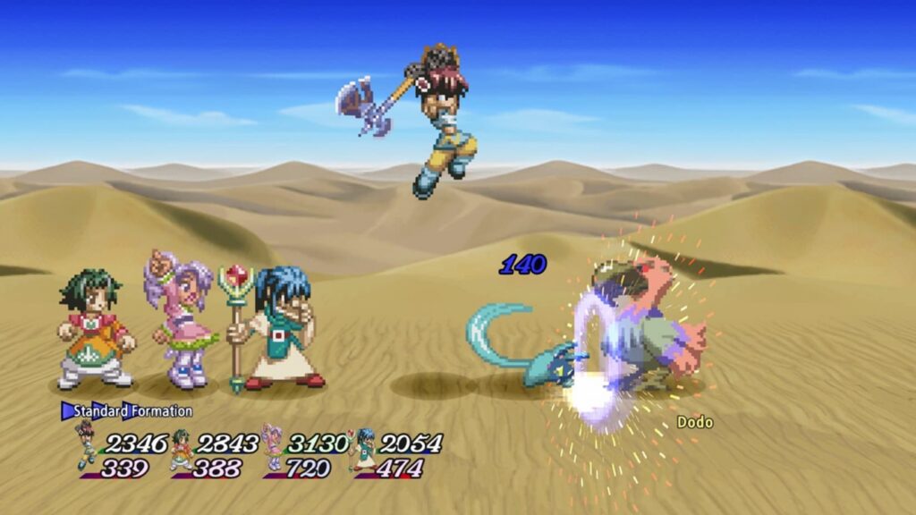 Fighting enemies in Tales of Eternia Remastered